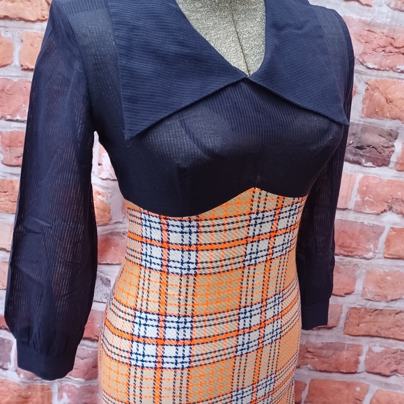 Zazie plaid dress with long vest - Picture 4 of 7